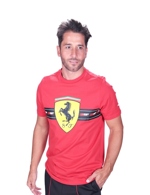 Playera Puma Motorsport Ferrari Race Heritage Big Shield Tee cuello redondo para hombre