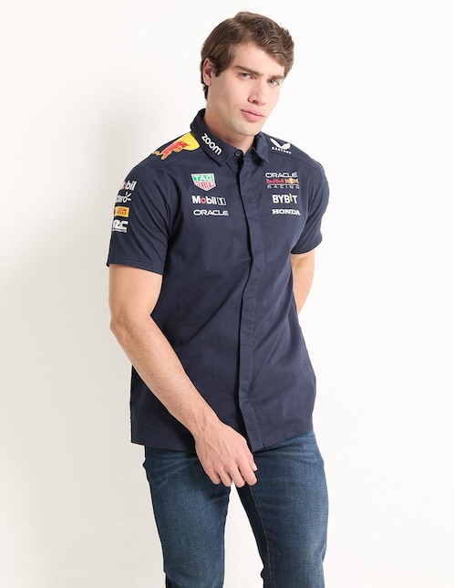 Camisa casual Formula 1 de algodón manga corta para hombre