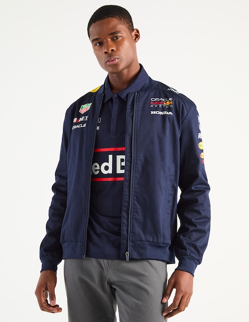 Chamarra bomber Formula 1 con bolsillos para hombre