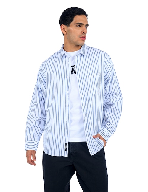 Camisa casual de algodón manga larga para hombre 1