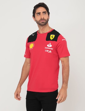 Camiseta de cuello redondo de la Scuderia Ferrari Replica Team 2022