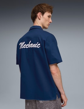 Camisa casual Puma de algodón manga corta para hombre