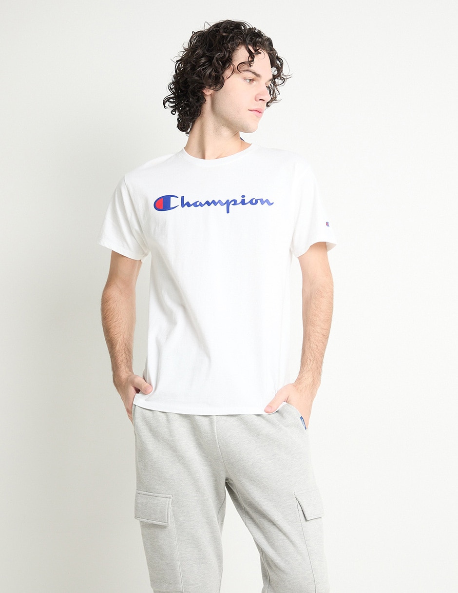 Playera Casual Playera Champion Blanca Hombre Camiseta Champion