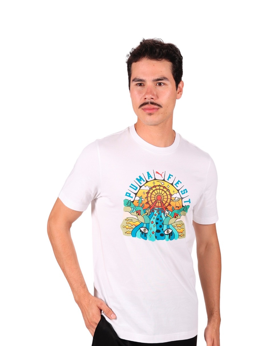 Playera Puma Graphics Puma Festival Tee cuello redondo para hombre