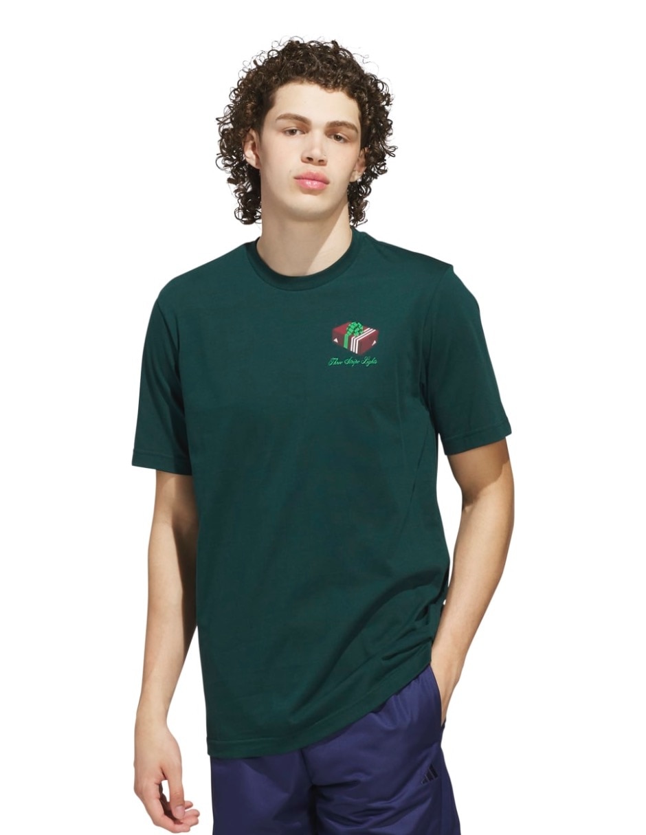 Playera 3-Stripe Lights Giftbox cuello redondo para hombre