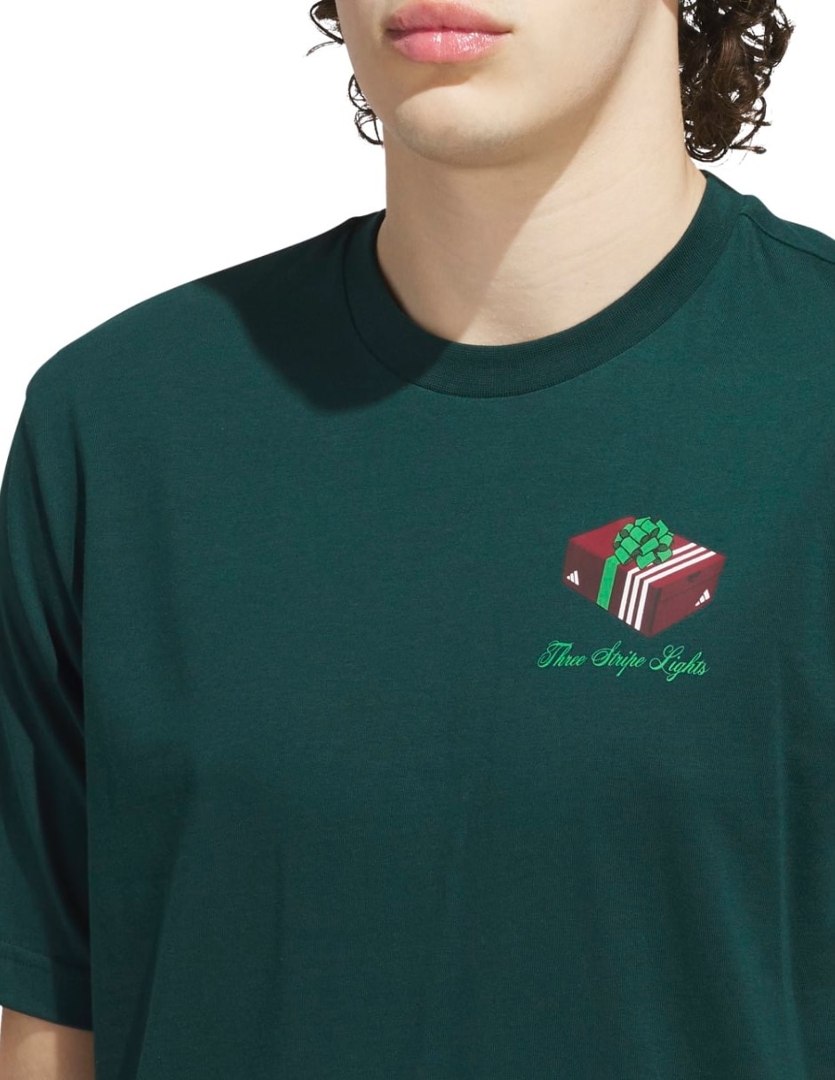 Playera  3-Stripe Lights Giftbox cuello redondo para hombre 5