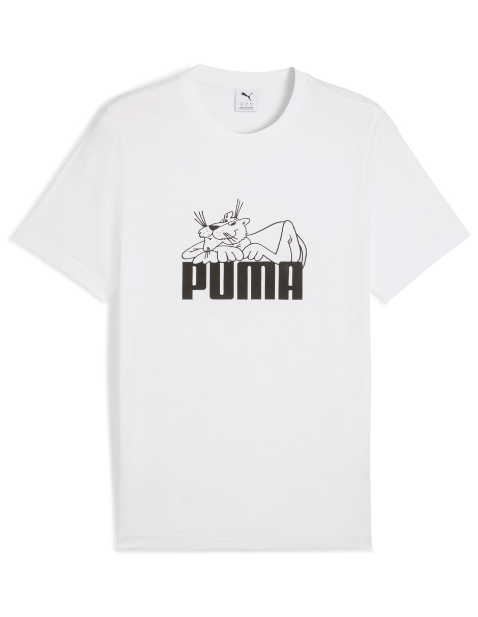Playera graphic super puma tee cuello redondo para hombre