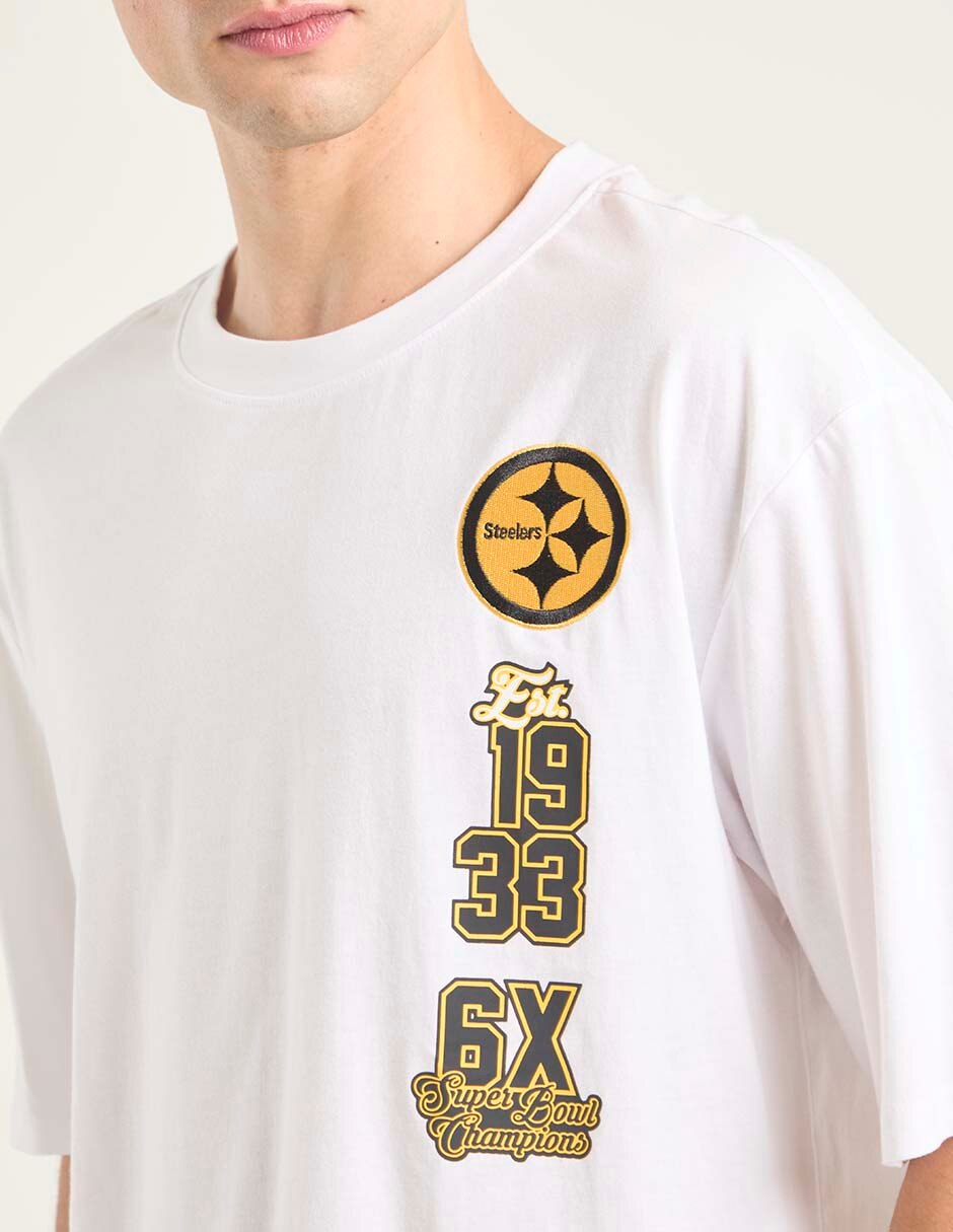 Playera pittsburgh steelers cuello redondo para hombre 4
