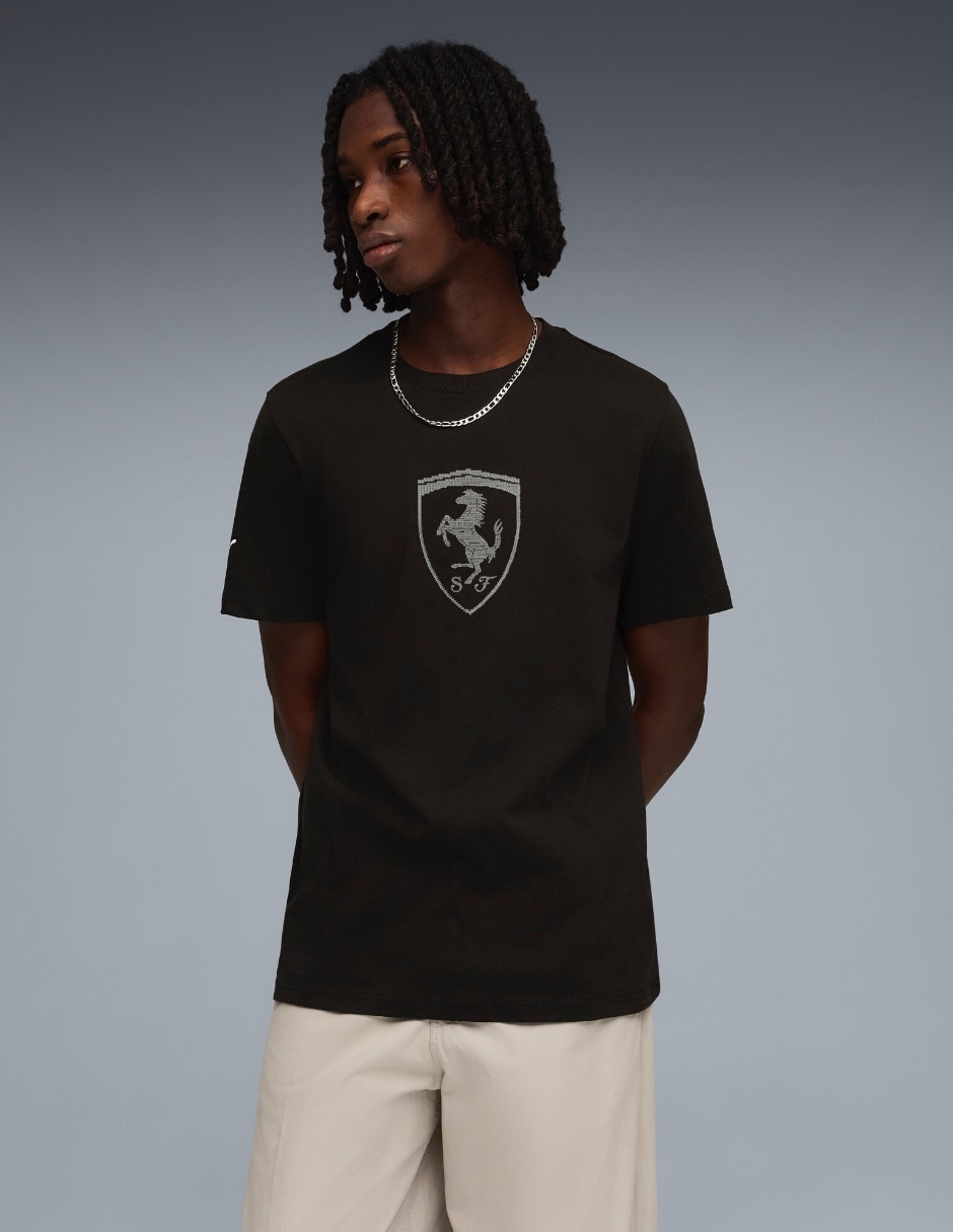 Playera Ferrari Tonal Shield Tee cuello redondo para hombre