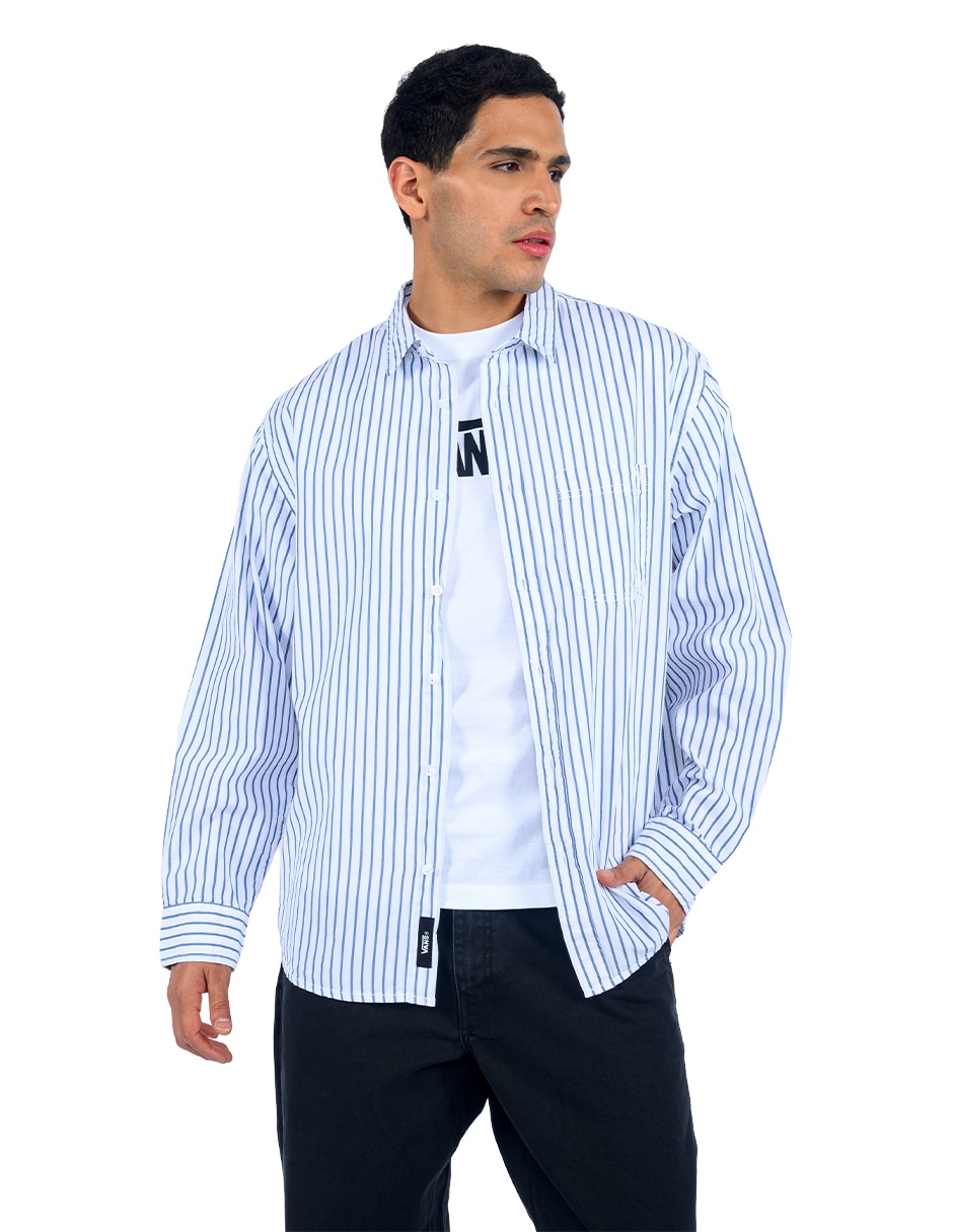 Camisa casual de algodón manga larga para hombre
