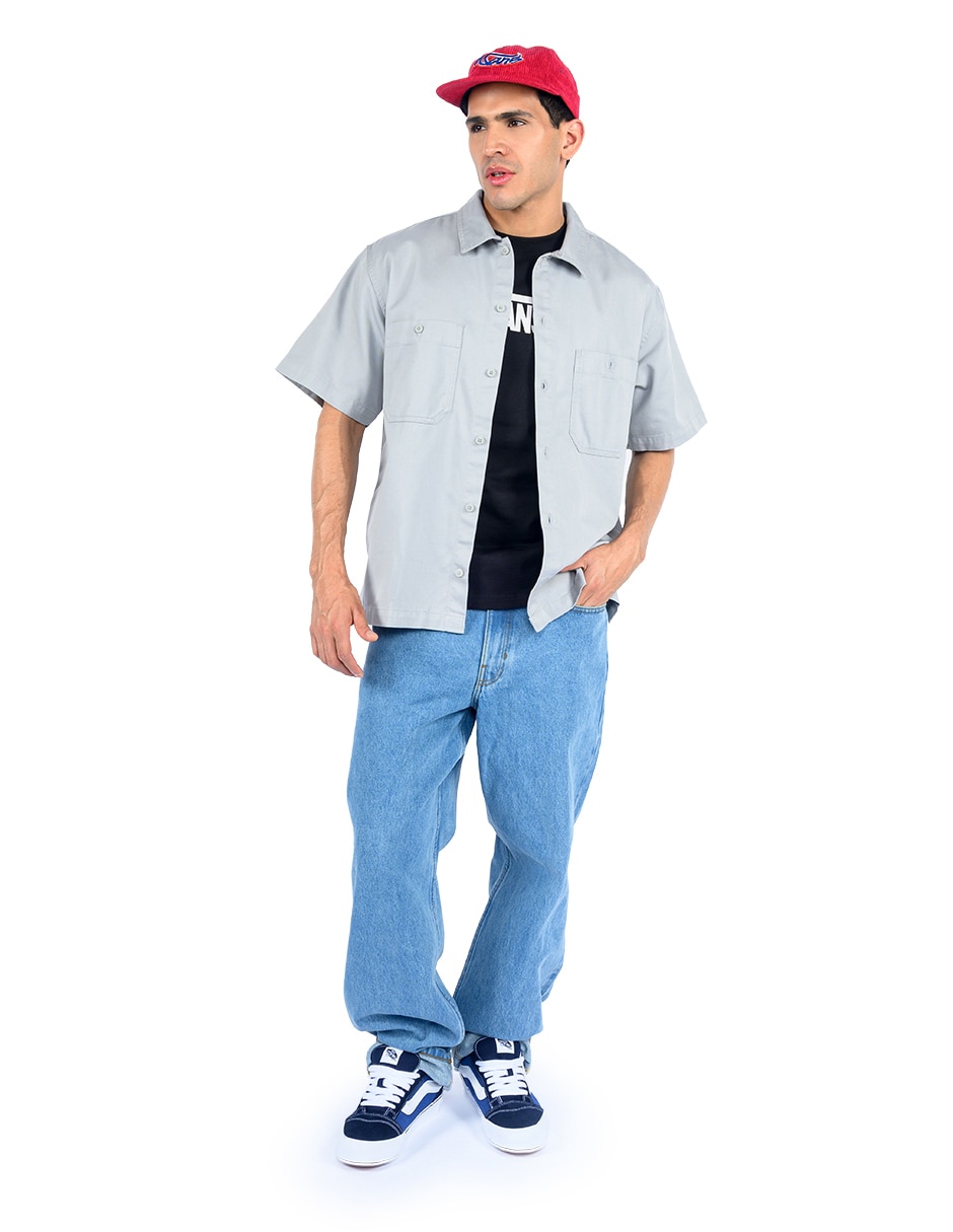 Jeans loose lavado medio para hombre 2