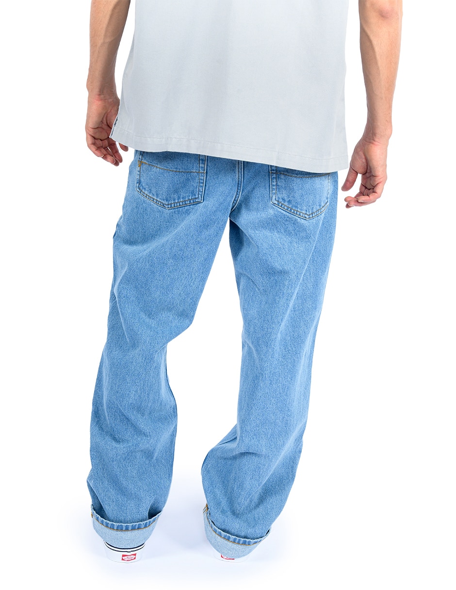 Jeans loose lavado medio para hombre 4